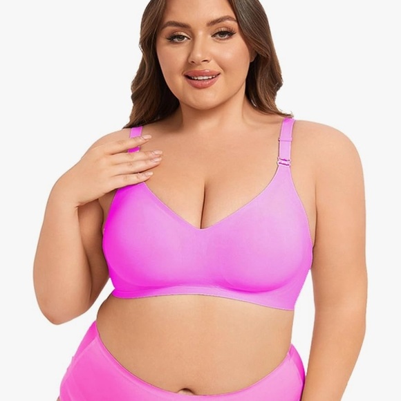 Seamless Pink Convertible T-Shirt Bra with Criss-Cross Detail - Picture 3 of 6